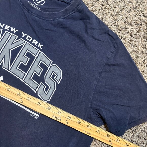 New York Yankees Navy Blue T-Shirt 47 Brand Logo Kids Large 100% Cotton Short Sl - Picture 4 of 5